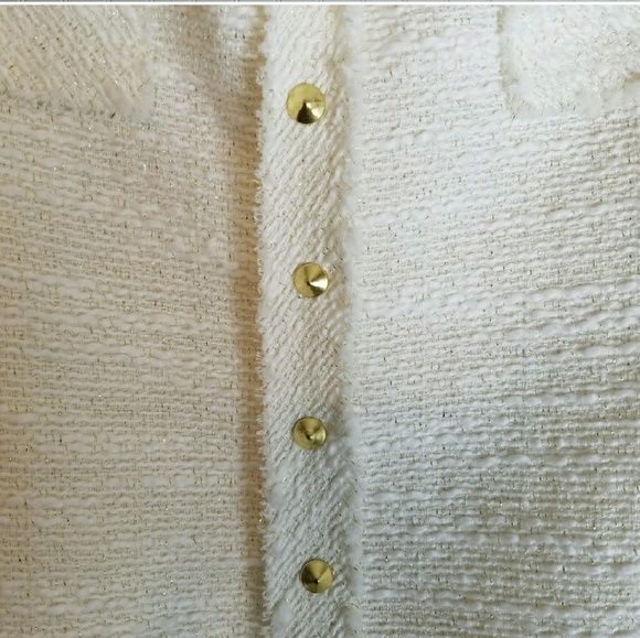 🧚♀️Jennifer Lopez Winter White Gold Stud Skirt - Picture 4 of 8